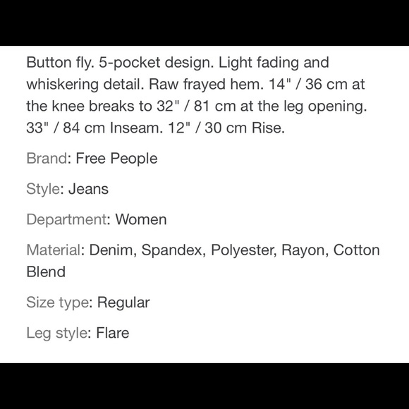 Free People Sz 32 Irreplaceable Flare Jeans - Picture 3 of 12